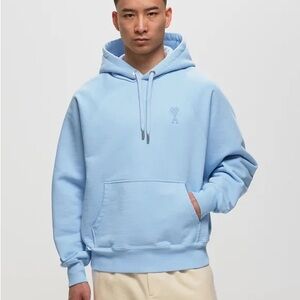 Ami Paris unisex hoodie- light blue size medium NWT